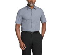 Van Heusen Chemise habillée Unie à Manches Courtes en Popeline pour Homme, Gris, 39,37 cm Cou