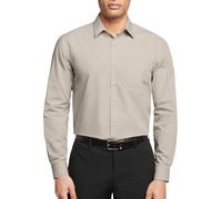 Van Heusen Dress Shirt Regular Fit Poplin Solid Chemise, Opaque, Stone, 47 cm Cou 91 cm-94 cm Manche Homme