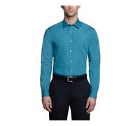 Van Heusen Dress Shirt Fitted Poplin Solid Chemise, Bleu océan, 17.5 Neck / 32-33 Sleeve Homme