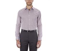 Van Heusen Dress Shirt Regular Fit Flex Collar Check Chemise, Port, 15.5 Neck / 32-33 Sleeve Homme