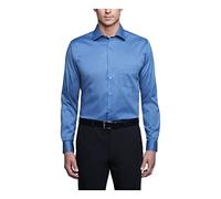 Van Heusen Dress Shirt Regular Fit Flex Collar Stretch Solid Chemise, Bleu (Dusty Blue), 15 Neck / 34-35 Sleeve Homme