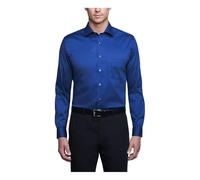 Van Heusen Dress Shirt Regular Fit Flex Collar Stretch Solid Chemise, Bleu Marine, 44 cm Hals 86 cm-89 cm Ärmel Homme