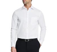 Van Heusen Dress Shirt Regular Fit Flex Collar Stretch Solid Chemise de cérémonie pour Homme, Blanc, L/Cou 41 cm/Manches 86/89 cm