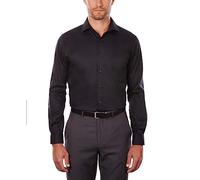 Van Heusen Dress Shirt Regular Fit Flex Collar Stretch Solid Chemise de Smoking, Noir, S Cou 37 cm, Manche 81/84 cm Hommes