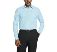 Van Heusen Dress Shirt Regular Fit Poplin Solid Chemise, Bleu Brume, 17.5 Neck / 32-33 Sleeve Homme