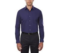 van heusen Poplin Regular Fit Solid Point Collier Dress Shirt Chemise, Bleu Persan, L (col 41 cm/Manche 91/94 cm) Homme