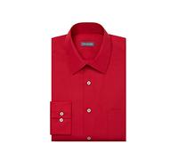 Van Heusen Poplin Regular Fit Solid Point Collier Dress Shirt Chemise, Flamme, 41.91 cm col/91.44/93.98 cm Manche (L) Homme