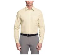 Van Heusen Chemise habillée en Popeline, Coupe Droite, col Pointu uni, Glaçage au Citron, 15 Neck / 32-33 Sleeve Homme