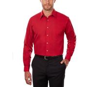 Van Heusen Dress Shirt Regular Fit Poplin Solid Chemise, Opaque, Flamme, 41 cm Cou 91 cm-94 cm Manche Homme