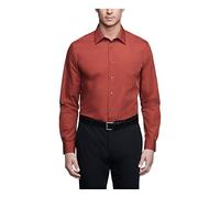 Van Heusen Chemise habillée en Popeline, Coupe Droite, col Pointu uni, Persimmon, 16.5 Neck / 36-37 Sleeve Homme