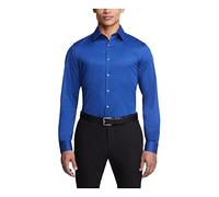 Van Heusen Dress Shirt Slim Fit Flex Collar Stretch Solid Chemise, Bleu Marine, 16 Neck / 34-35 Sleeve Homme