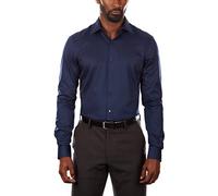 Van Heusen Dress Shirt Slim Fit Flex Collar Stretch Solid Chemise, Bleu Nuit, 17.5 Neck / 34-35 Sleeve Homme