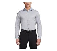 Van Heusen Dress Shirt Slim Fit Flex Collar Stretch Solid Chemise, Brume Grise, 15.5 Neck / 34-35 Sleeve Homme
