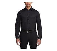 Van Heusen Dress Shirt Slim Fit Flex Collar Stretch Solid Chemise, Noir, 17.5 Neck / 32-33 Sleeve Homme