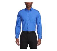 Van Heusen Dress Shirts Regular Fit Silky Poplin Solid Chemise, Bleu Marine, M Homme