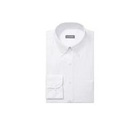 Van Heusen Men's Pinpoint Regular Fit Solid Button Down Collar Dress Shirt, White, 16" Neck 32"-33" Sleeve