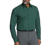 Van Heusen – Chemise homme popeline coupe régulière col pointu unie Dark Leaf col 15" manches 32-33"