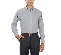 Van Heusen Regular Fit Gingham Button Down Collar Dress Shirt Chemise, Noir, L Homme