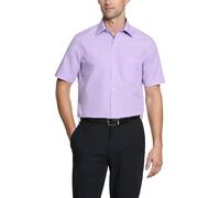 Van Heusen Chemise habillée à Manches Courtes en Popeline Coupe régulière Unie, Lavande, 47 cm Cou Homme