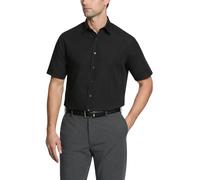 Van Heusen Short Sleeve Dress Shirt Regular Fit Poplin Solid Chemise, Noir, 43 cm Cou Homme