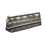 Van in The Beach - Trousse triangulaire imprimée planche de surf et pochette cosmétique - Organiseur en cuir PVC avec fermeture éclair pour l'école, le bureau, les voyages, Stadium Football Satdium