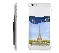 Van in The Beach with a Surfboard Printed Phone Card Holder Wallet, Adhesive Stick on Phone Wallet Case for iPhone and Android, Tour Paris, One Size, Décontracté