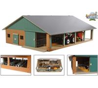 Van Manen Étable à vaches en bois avec salle de traite 75x60x27 cm à l'échelle 1:32