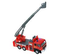 Van Manen Kids Globe Traffic 510126 Camion de Pompier avec échelle pivotante Jouet pour Enfant avec lumière et Son Rouge