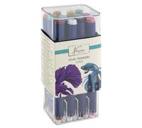 VAN NASSAU FINE ART Lot de 12 marqueurs ronds à double pointe dans une boîte transparente