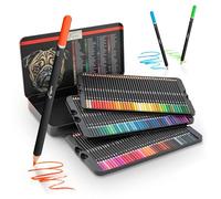 VAN NASSAU FINE ART Lot de 120 Crayons de Couleur Professionnels dans Une boîte de présentation en tôle | Crayons en Bois | Mines de Couleur de qualité supérieure | pour Enfants et Adultes