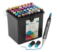 VAN NASSAU FINE ART Marqueurs à Double Pointe Lot de 48 Pièces en Boîte de Rangement Loisirs Créatifs Enfants - Dessiner, Colorier, Scrapbooking - Professionnel Twinmarkers - Dual marqueurs à dessin