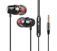 Van Ness Ecouteurs Filaire, Ecouteur avec Microphone et Contrôle du Volume, Oreillette Filaire Stéréo Anti-Bruit Compatibles la Plupart des Appareils 3,5 mm pour iPhone, Android, MP3 etc. Noir