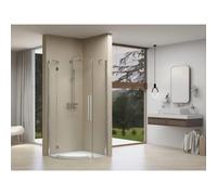 Van Rijn Products ST07 Cabine quart de cercle - 88x200cm - verre transparent - épaisseur 8mm - incl. barre de stabilisation 45 degrés - chrome ST07265