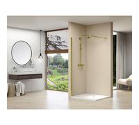 Van Rijn Produits Paroi fixe 590-610 mm large 8mm verre clair incl. profilé mural en laiton 2000 mm haut ST01M60M