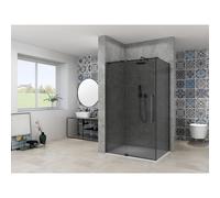 Van Rijn Produits ST08 Paroi fixe 1185-1205 x 2000mm 8 mm Verre fumé gris incl. Traitement du verre Profil mural noir ST08500120GRZW