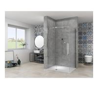 Van Rijn Produits ST08 Paroi fixe 1385-1405 x 2000mm 8 mm Verre clair incl. Traitement du verre Profil mural en chrome ST08500140HECH