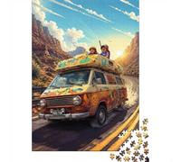 Van Road Trip Puzzle Mini 1000 Pièces pour Adultes | 52x38cm Carton, Décor Salon, Structure Durable, Cadeau Anniversaire, Relaxation