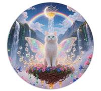 Van Turc Puzzle De 1000 Pièces Jeu Cadeau Unique Chat Mignon Puzzle Rond Jeu D'Intelligence Adultes Et Enfants À Partir De 12 Ans1000pcs (67.5x67.5cm)