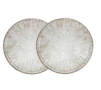 Van Well Assiettes à pizza italiennes Crète grandes ø 33 cm - Assiettes XL en porcelaine pour pizza, pâtes et salade - Convient au micro-ondes, lavable au lave-vaisselle, bien empilables (Crète, 2