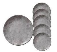 Van Well Corfou Lot de 6 assiettes à pain 17 cm Gris en porcelaine pour petit-déjeuner, pain et accompagnements
