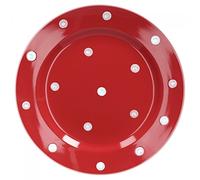 Van Well Emily Assiette à gâteau ronde en faïence à pois Rouge/blanc Ø 200 mm