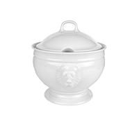 VAN WELL Löwenkopfterrine 2,7 L avec couvercle - Porcelaine Hôtelière - Terrine - 2,7 L - Passe au Micro-ondes & Lave-vaisselle