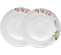Van Well Lot d'assiettes à pâtes en porcelaine pour des décorations de table élégantes et des solutions de cuisine durables