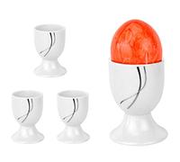 Van Well Lot de 4 coquetiers Blanc 4,8 cm. Argent