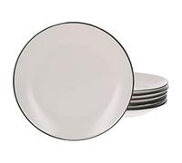 Van Well Lot de 6 assiettes à dessert Campo Crème | Ø 19,5 cm | 6 personnes | Assiettes à dessert | Assiettes de service | Gastro | Vaisselle élégante en porcelaine