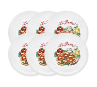 Van Well Napoli Lot de 6 grandes assiettes à pizza italiennes Ø 30,5 cm - Assiettes XL en porcelaine pour pizza et pâtes - Passe au micro-ondes, au lave-vaisselle, bien empilable - Vaisselle de