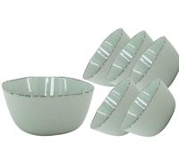Van Well Lot de 6 bols Urban de 11 cm, verts, en grès, pour tapas, sauces, collations et sauces