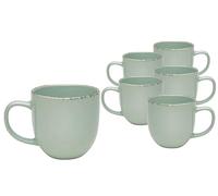 Van Well Lot de 6 tasses à café Urban de 32 cl - Vert - En grès élégant et pratique - Tasse à thé