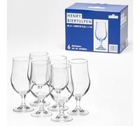 Van Well Lot de 6 tulipes à bière « Henry » - 0,3 l calibré / 40 cl - Verres à bière avec pied - Idéal pour pils, bière claire et artisanale