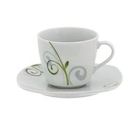 VAN WELL Set 2 pièces. Tasse à Expresso 11 cl avec Soucoupe pour Tasse à Expresso 12,3 cm Mirage